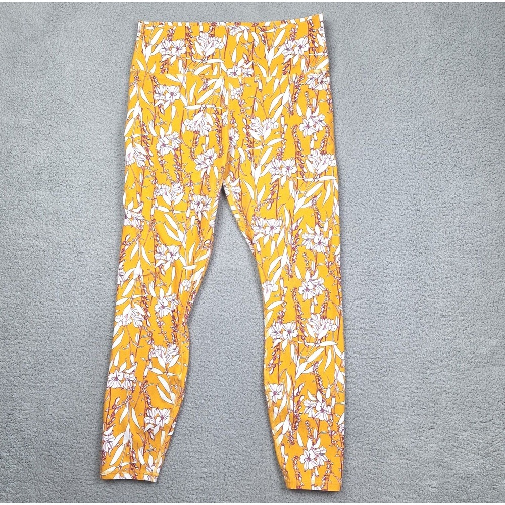 Fabletics‎ Leggings Womens Medium Poetic Posey Define Powerhold Mustard Floral